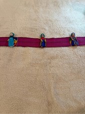 Handmade Doll Trim Belt- Magenta with Blue/Teal Accents