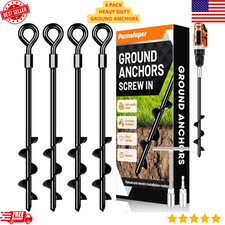 Heavy Duty Ground Anchors 14" Screw Stakes for Trampoline Shed Tent Set