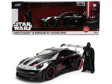 PORSCHE 911 GT3 RS (992) & DARTH VADER FIGURE "STAR WARS" 1/24 BY JADA 36477