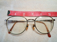 Gold Tortoise Large Oval Metal Ladies Vintage 80's Eyeglasses