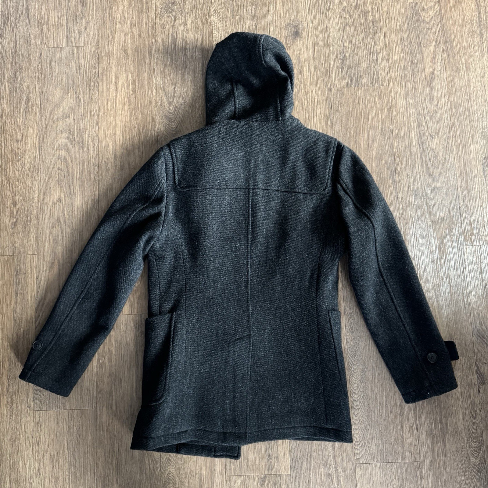 UNIQLO +J Wool Duffle Coat Gray/Dark Navy S Jil Sander Collab Toggle Closure image 2