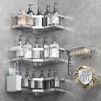 Duschablage Ohne Bohren 5 Pcs Edelstahl Silber RostbestäNdig Badezimmer Regal