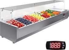 Countertop Refrigerated Station Salad Bar Buffet Table for Food Truck 9 Pan Prep