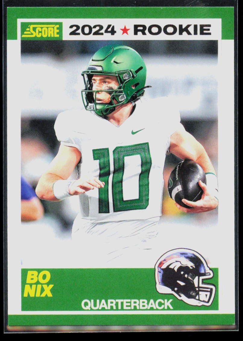2024 Panini Select Score Throwback Bo Nix Rookie Denver Broncos #9