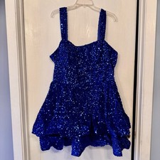 HOCO PROM Royal Blue Sequin Dress Plus Size 22W Lace Up Back Cocktail