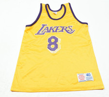 Vintage Hanes Los Angeles Lakers Kobe Bryant Jersey Mens 40 Yellow Mesh 90s
