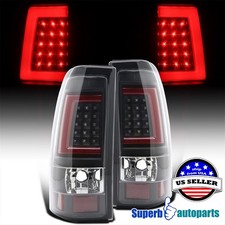 Fits 2003-2006 Chevy Silverado 2500 Led Red Tube Brake Lamp Tail Lights Black