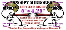 SNOOPY RED BARON TWO 5" MIRRORED LEFT & RIGHT VINYL DECALS WATERPROOF FREE SHIP!