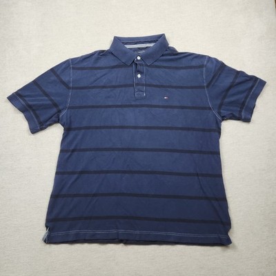 Tommy Hilfiger Herren Poloshirt Polohemd Gr. XL Blau Gestreift Polo Shirt Hemd