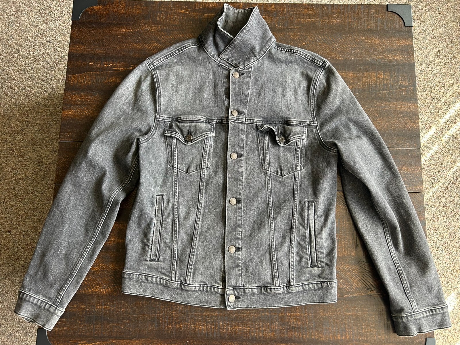 6397 News Shrunken Denim Jacket Vintage Black Made in Italy Women’s M