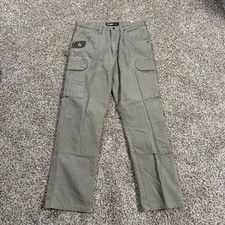 Vintage Wrangler Riggs Workwear Cargo Utility Pants Khaki Ripstop Men  s Sz 34x33