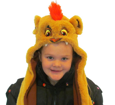 DISNEY Size X XS/XS (2-3) The Lion King Lion Guard Hooded Hat Scarf Paws Mittens