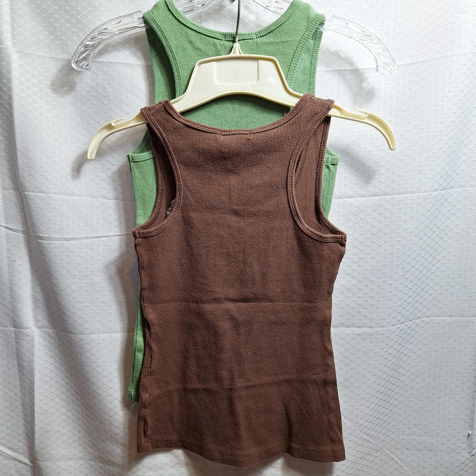 URBAN BEHAVIOR Y2K Tank Top (Lot of 2) Sz XS Brown Green Dream Rainbow Unicorn - Image 2 of 4