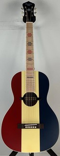 Recording King Dirty 30s Series 7 Acoustic Electric Parlor Guitar Red/White/Blue