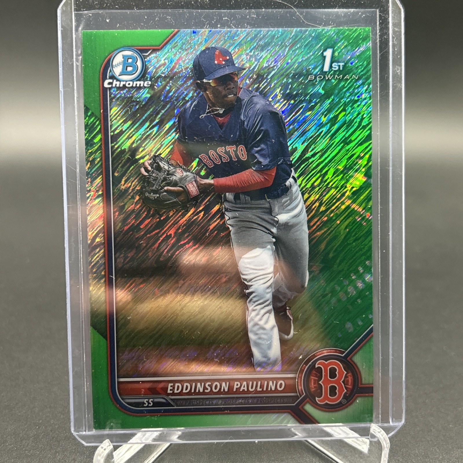 2022 Bowman Chrome Green Shimmer Refractor 1st Eddinson Paulino #BCP-175  /99