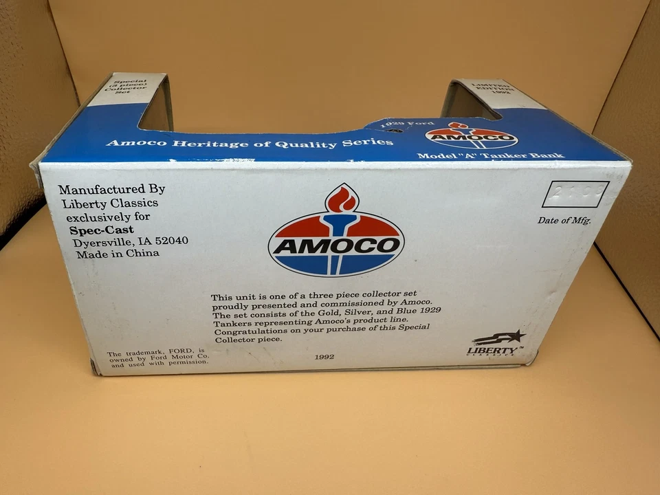 Vintage Amoco 1929 Ford Model A Tanker Bank Diecast Truck 1992 NIB Limited Editi - Image 3 of 3