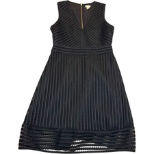 J. Crew Women Size 4 Black Sleeveless V-Neck Fit & Flare Dress 100% Polyester