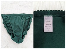 Vintage 2001 01 Victoria's Secret Signature Cotton String Bikini Panties green M