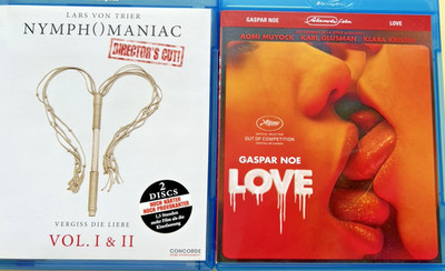 Nymphomaniac Vol.1+2 Directors Cut + Love 3 Blurays TOP