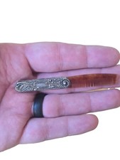 Antique Sterling Silver Folding Mustache Comb Art Nouveau 1895-1910