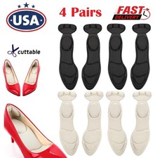 4 Pairs Shoe Heel Insoles w/ Heel Grips Sponge Pads Loose Shoes Heel Cushions