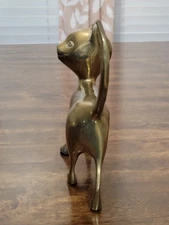 VTG MCM Brass Cat Figurine