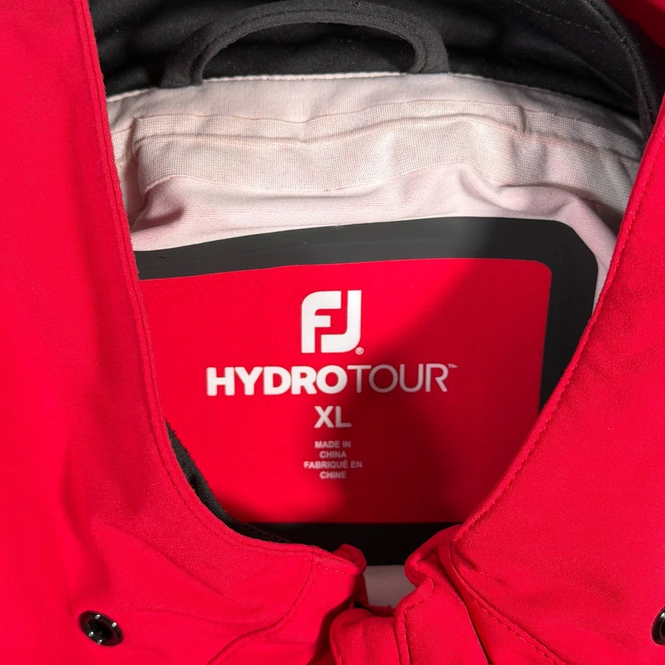 Chaqueta Footjoy Para Hombre XL Roja HydroTour Cremallera Completa Golf Rendimiento Impermeable Logo Foto 2 de 4