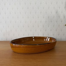 Vintage France Handmade French Bakeware 12.5” terrine plate gratin oval 2502265