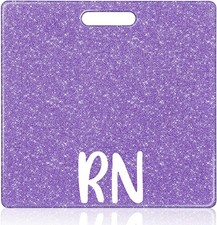RN Badge Buddy, Glitter Nurse ID Card Sleeve, Horizontal Nursing Accessory,