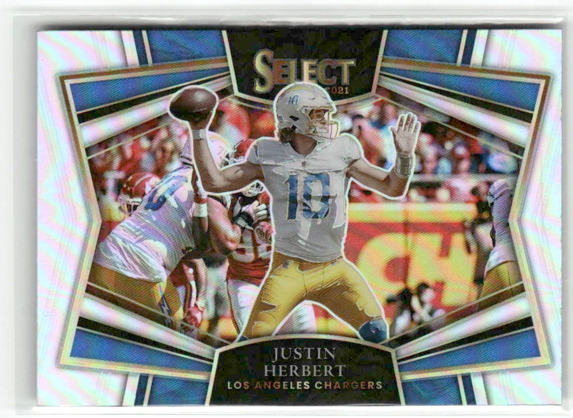 Justin Herbert 2021 Panini Select Silver Prizm Snapshots Los Angeles Chargers