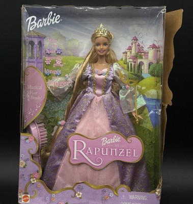 Vintage Barbie as Rapunzel Doll #55532 Musical Hair Brush NIB Mattel 2001 (CT)