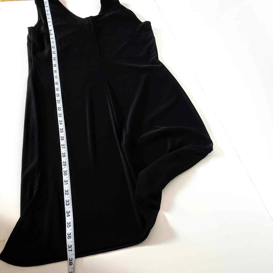 Vestido Vaina Floral Vintage Negro Sin Mangas Elástico Cuello en V Rojo Cuentas Talla L Foto 4 de 4