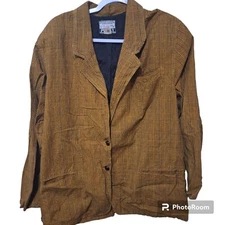 Vintage 90s Yellow & Black Plaid Blazer by Pinky Play Clothing Company Size Lg