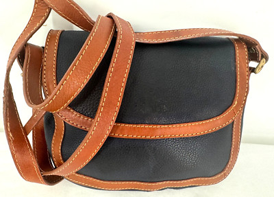VTG Rowallan Scotland Luxurious Black Brown Handmade Camera Bag Crossbody Purse