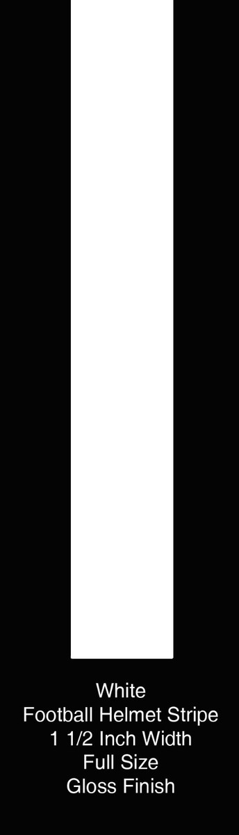 Full Size 1 1/2 inch Gloss White Football Helmet Stripe - 20 mil 3M
