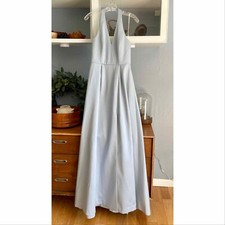 Halston Heritage Halter Formal Evening Dress Gown Slate Grey Size 2 NWT
