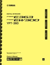 Yamaha PSR-E363 PSR-EW300 Keyboard OWNER'S MANUAL