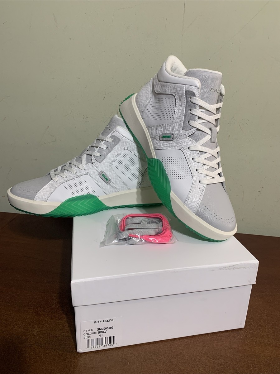G/Fore G4 G.112 LEATHER MID-TOP STREET SHOE Mens White Green G/Fore G4 G.112 LEATHER MID-TOP STREET SHOE Mens White Green