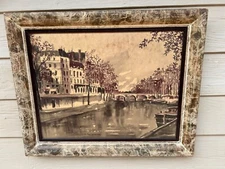 MID CENTURY MODERN Framed France Spring Cityscape