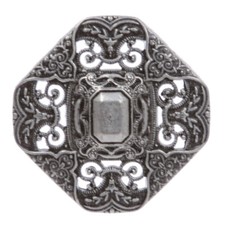Engraving Hollow Out Perforated Floral Octagonal Rhombic Square Belt Buckl