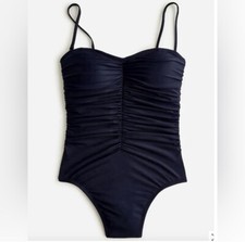 NEW WITH TAG J.CREW NAVY BLUE RUCHED SWEETHEART ONE PIECE SWIMSUIT BF176 SIZE 22