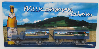 GRELL HÜMMER HO 1/87 TRUCK TRUCK TRAILER 1949 BÜSSING 8000 HALLER LÖWENBRÄU BOX