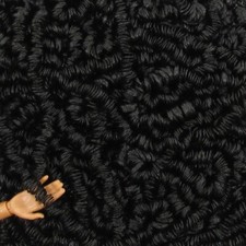Nightmare Black - Curly Nylon Doll Hair for Rerooting Custom Dolls, Doll Rehair