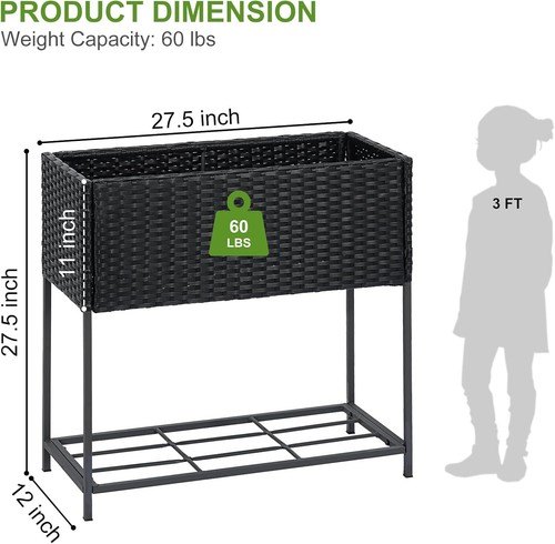 New- Raised Garden Beds Outdoor with Legs Handmade Wicker Planter Box - Picture 3 of 6