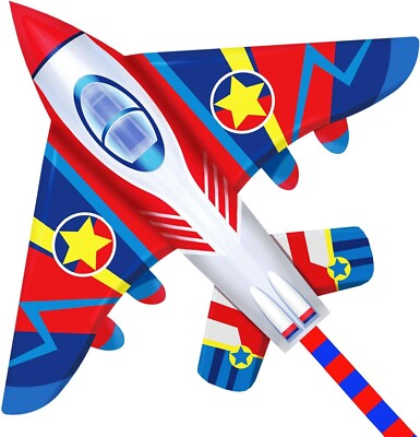 58'' Fighter Plane Kites For Kids Easy To Fly Kite For Adults With Kite Reel And