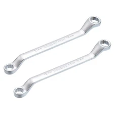 2pcs Offset Double Box End Wrench 10mm x 12mm Metric 12 Point Chrome Plated
