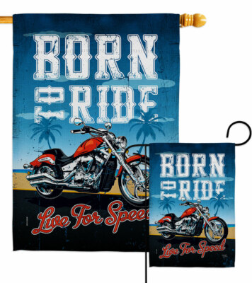 Born To Ride Garden Flag Vehicle Interests Decorative Gift Yard House Banner