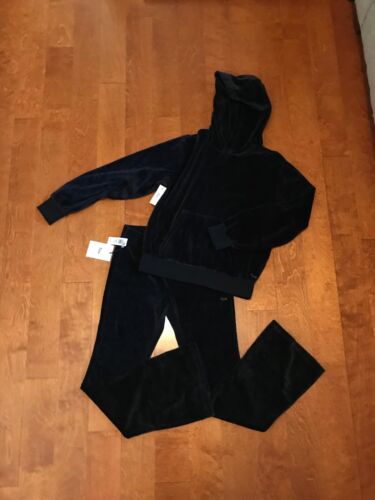 Aritzia Black Velour Hoodie & Flare Pants Set NWT XS Sold Out Color Matching Set