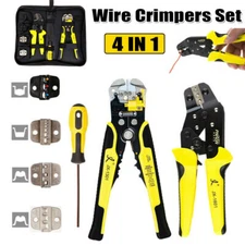 4 In 1 Wire Crimpers Ratcheting Crimping Terminal Pliers Cord End Hand Tool Kit