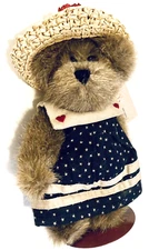 Boyds Bears Caroline Mayflower Plush Woven Hat America Dress USA Stars Stripes